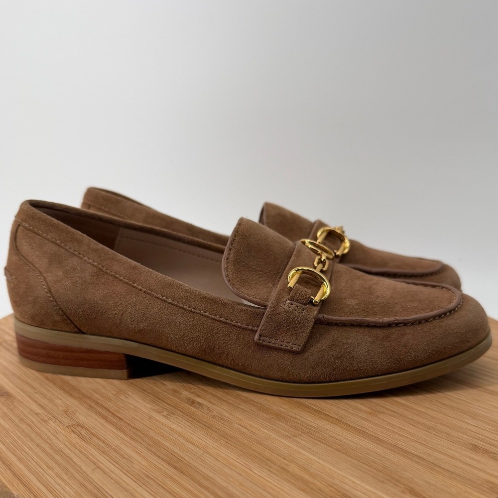 Stuart Weitzman Palmer Tan Suede Horsebit Loafers S6824 Mens 6.5B EU 37